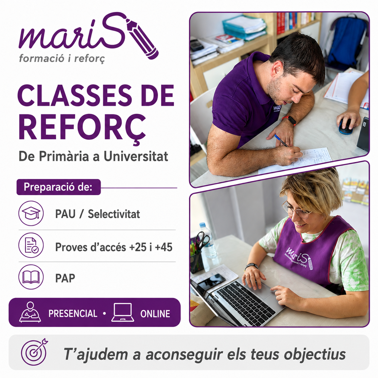 Classes de reforç a Centre mariS